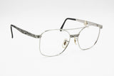 Country sunglasses frame Silver and Black, finely chiseled // Aviator frame assembled in USA by STEPSTAR // Deadstock 1980s