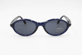 POLICE sunglasses oval, Deep blue acetate and metal insert on arm // Deadstock sunglasses 1980s