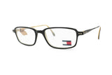 Tommy Hilfiger eyeglasses mod. TH - 035  rectangular eye wires // double layer acetate wayfarer model flag on arm // deadstock NOS 90s