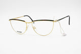 Missoni M 325 cat eye frame with half lunettes lenses // Golden & reflective Red Green // New Old Stock 1980s