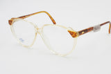 Vintage 1960s 1970s Safilo LADY ELASTA mod. 5603 acetate and metal with fleet arm system // clear peach acetate & animal brown print // NOS
