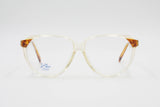 Vintage 1960s 1970s Safilo LADY ELASTA mod. 5603 acetate and metal with fleet arm system // clear peach acetate & animal brown print // NOS