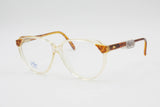 Vintage 1960s 1970s Safilo LADY ELASTA mod. 5603 acetate and metal with fleet arm system // clear peach acetate & animal brown print // NOS