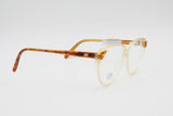 Vintage 1960s 1970s Safilo LADY ELASTA mod. 5603 acetate and metal with fleet arm system // clear peach acetate & animal brown print // NOS