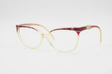 Vintage 70s Acetate Cat eye fabric red brows // Half lunettes cat eye // Deadstock 1970s