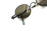 LOOK sunglasses mod. 633 little round sunnies with electric blue frame, Real hipster look , fashionable sunnies New Old Stock 80s