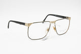 Jean Louis Scherrer outstanding squared Black & Gold eyewear frame // Deadstock 1980s