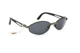 O. MARINES italian sunglasses 80s oval wrapping stretched // Black & visible metal color // Deadstock 1980s sunglasses