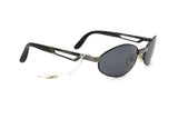 O. MARINES italian sunglasses 80s oval wrapping stretched // Black & visible metal color // Deadstock 1980s sunglasses
