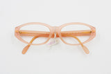 Peach Pink colour acetate cay eye slim United Colors of Benetton mod. Ben Sun // Opaque peach acetate womens ladies // Deadstock 1990s