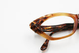 Vintage 80s slim acetate cat eye brown dappled Overture by Lastes mod. Isabel // Vintage 1980s womens eyewear frame // Dead stock