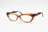 Vintage 80s slim acetate cat eye brown dappled Overture by Lastes mod. Isabel // Vintage 1980s womens eyewear frame // Dead stock