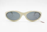 LAURA BIAGIOTTI made in Italy vintage Biker sunglasses white pearl with golden details // Female wrapping sunglasses // Deadstock 80s