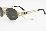 Charme mod. 7553 oval sunglasses Golden & Black lenses perimeter, luxury sunglasses high detailled // Deadstock 1980s sunnies