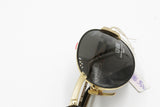 Charme mod. 7553 oval sunglasses Golden & Black lenses perimeter, luxury sunglasses high detailled // Deadstock 1980s sunnies