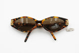 Rare sunglasses Vogart by Police 3117 high italian design // Brown & Black dappled Golden hinges // womens diva sunglasses // Deadstock 80s