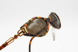 Rare sunglasses Vogart by Police 3117 high italian design // Brown & Black dappled Golden hinges // womens diva sunglasses // Deadstock 80s