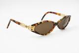 Rare sunglasses Vogart by Police 3117 high italian design // Brown & Black dappled Golden hinges // womens diva sunglasses // Deadstock 80s