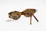 Rare sunglasses Vogart by Police 3117 high italian design // Brown & Black dappled Golden hinges // womens diva sunglasses // Deadstock 80s