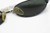 Genny sunglasses 80s oval large lenses // electric deep blue frame // Deadstock italian sunglasses 1980s