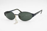 Genny sunglasses 80s oval large lenses // electric deep blue frame // Deadstock italian sunglasses 1980s