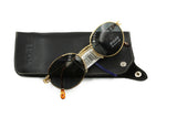 Filos sunglasses round pantos Golden metal,  Italian 80s sunglasses designer, New Old Stock