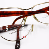 Laura Biagiotti cat eye half lunettes in Pale golden and Brown colours // Fashion woman eyeglasses // NOS