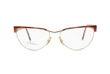 Laura Biagiotti cat eye half lunettes in Pale golden and Brown colours // Fashion woman eyeglasses // NOS