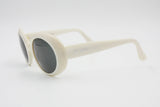 Les Copains oversize round sunglasses white acetate with silver logo // Ladies woman sunglasses // NOS 1980s