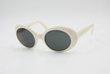 Les Copains oversize round sunglasses white acetate with silver logo // Ladies woman sunglasses // NOS 1980s
