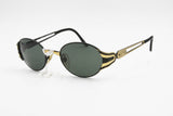Le Club Actif mod. 1305 50 Black & Gold oval vintage sunglasses , High italian design , Dead stock 1990s