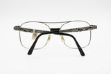 Country sunglasses frame Silver and Black, finely chiseled // Aviator frame assembled in USA by STEPSTAR // Deadstock 1980s