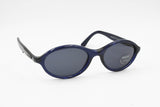 POLICE sunglasses oval, Deep blue acetate and metal insert on arm // Deadstock sunglasses 1980s
