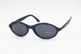 POLICE sunglasses oval, Deep blue acetate and metal insert on arm // Deadstock sunglasses 1980s