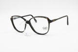 Vintage Luxottica eyeglasses frame // Black & glittered stoned arms // Pale golden details // New Old Stock