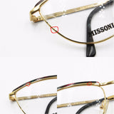 Missoni M 325 cat eye frame with half lunettes lenses // Golden & reflective Red Green // New Old Stock 1980s