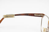 SAFILO Elasta Emozioni 12 very old italian eyeglasses frame, brown vibrant cellulose and pale golden colour, NOS