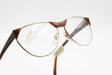 SAFILO Elasta Emozioni 12 very old italian eyeglasses frame, brown vibrant cellulose and pale golden colour, NOS