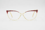 Vintage 70s Acetate Cat eye fabric red brows // Half lunettes cat eye // Deadstock 1970s