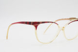 Vintage 70s Acetate Cat eye fabric red brows // Half lunettes cat eye // Deadstock 1970s