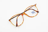 1980s SAFILO Linea 5611 blode orange dappled acetate and metal , Deadstock eyeglasses frame slightely oversize, NOS