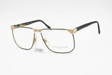 Jean Louis Scherrer outstanding squared Black & Gold eyewear frame // Deadstock 1980s