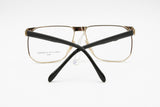 Jean Louis Scherrer outstanding squared Black & Gold eyewear frame // Deadstock 1980s