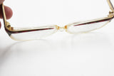Vintage 1970s cat eye acetate ELEGANCE mod. Sophie , red tissue brows with gray and pearl details , NOS