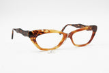 Vintage 80s slim acetate cat eye brown dappled Overture by Lastes mod. Isabel // Vintage 1980s womens eyewear frame // Dead stock
