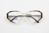 Safilo Emozioni mod. 354 acetate womens frame eyeglasses , clear acetate and colored frontal insert & metal arms, NOS 1980s