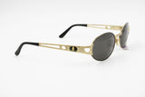 Charme mod. 7553 oval sunglasses Golden & Black lenses perimeter, luxury sunglasses high detailled // Deadstock 1980s sunnies