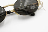 Charme mod. 7553 oval sunglasses Golden & Black lenses perimeter, luxury sunglasses high detailled // Deadstock 1980s sunnies