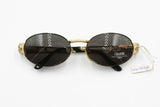 Charme mod. 7553 oval sunglasses Golden & Black lenses perimeter, luxury sunglasses high detailled // Deadstock 1980s sunnies
