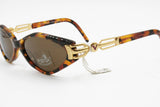 Rare sunglasses Vogart by Police 3117 high italian design // Brown & Black dappled Golden hinges // womens diva sunglasses // Deadstock 80s